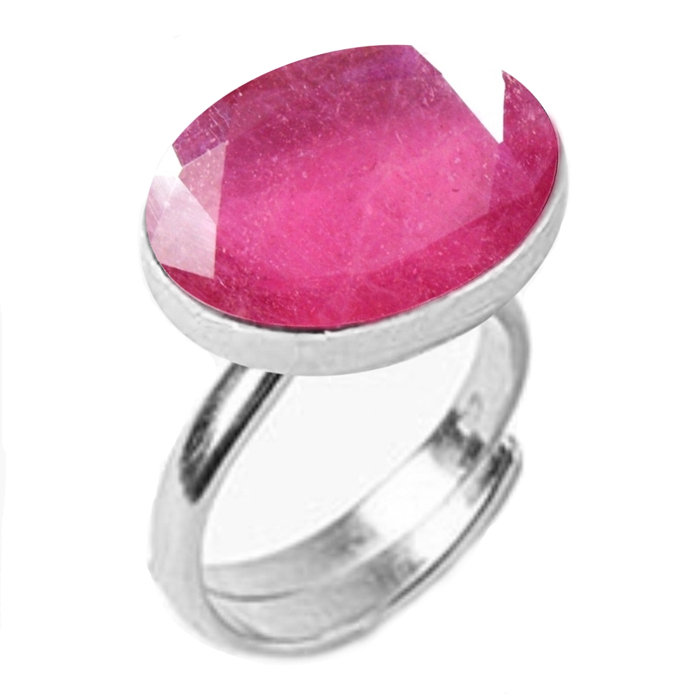 55Carat | Pink Silver Plated Ruby Rings