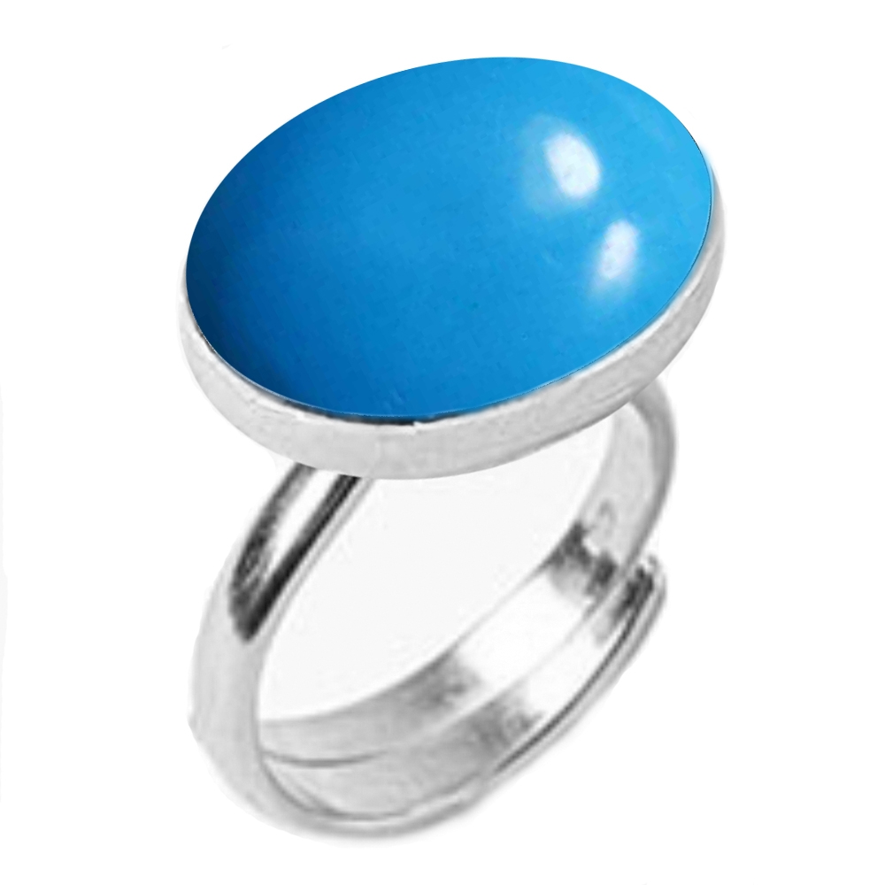 55Carat | Blue Silver Plated Turquoise Rings