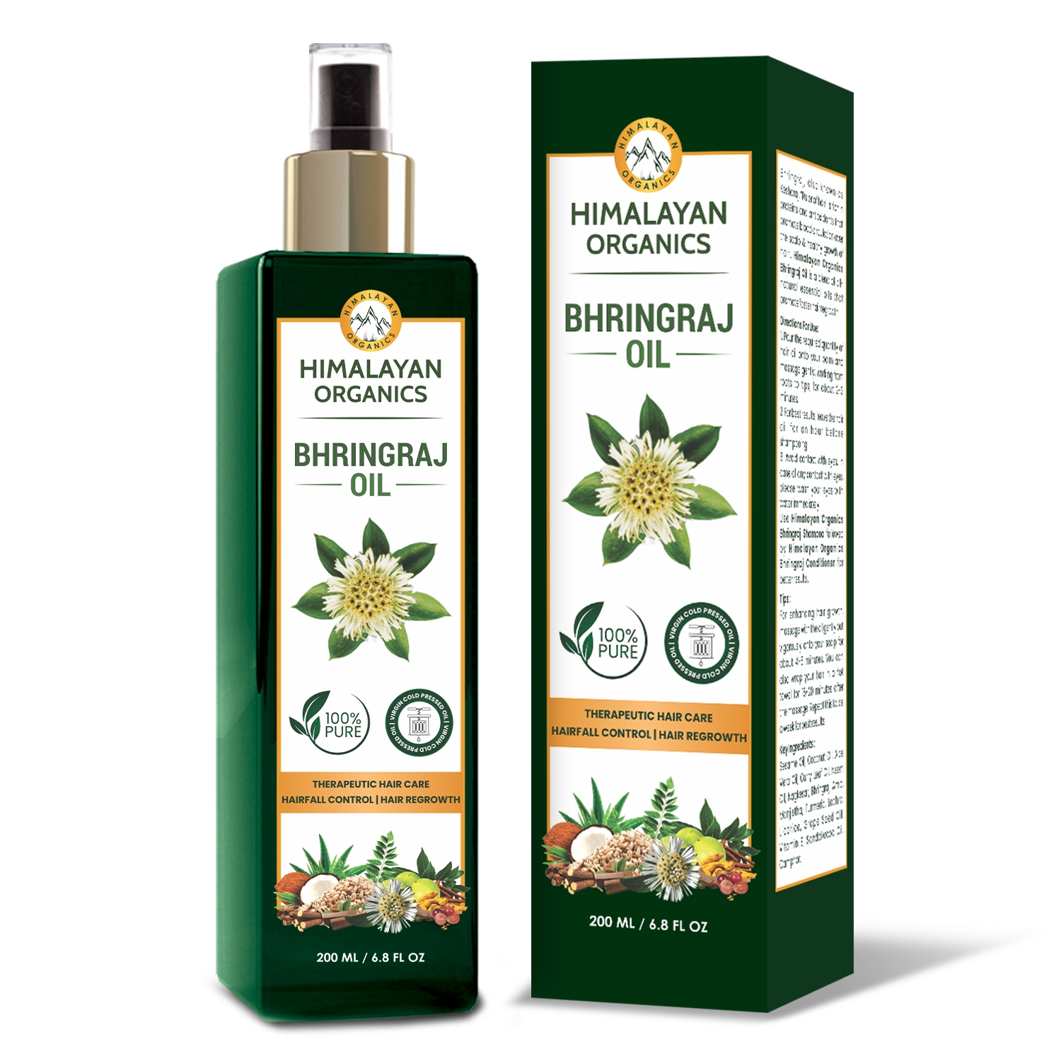 Himalayan Organics | Himalayan Organics Bhringraj Oil for Hair Growth - 200ml | Ayurvedic Formula