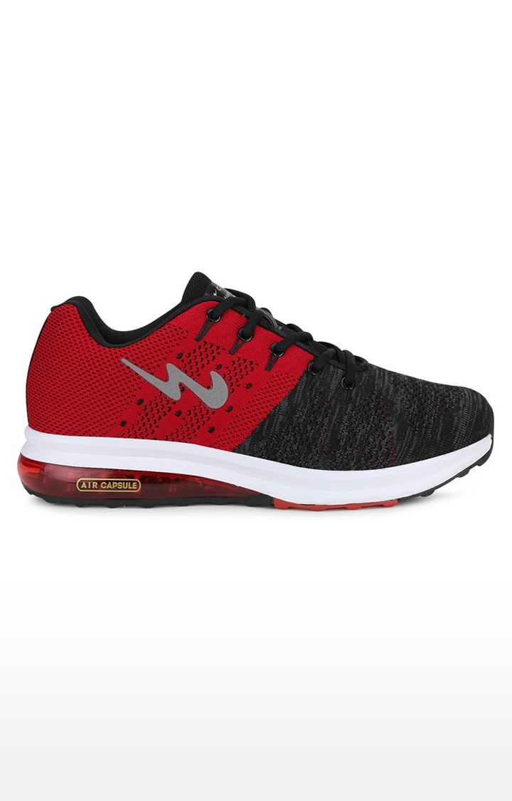 Campus Shoes | Black And Red Peris Running Shoes