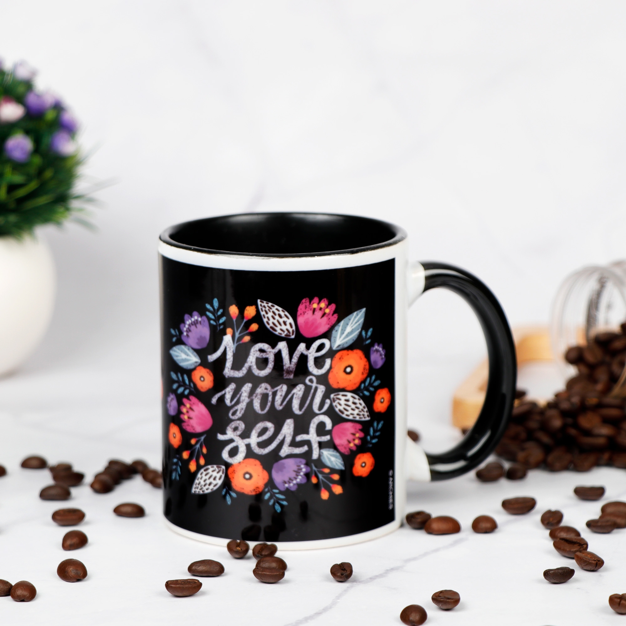 Archies | Archies KEEPSAKE MUG - LOVE YOUR SELF Mug Coffee Cup White Printed Ceramic Gift  (12 x 11 x 9) (350 ml)
