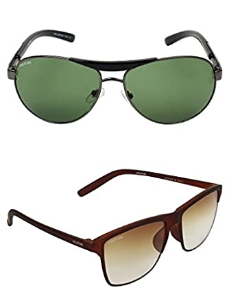 CREATURE | CREATURE Brown Sunglasses Combo with UV Protection (Lens-Brown|Frame-Grey & Brown)