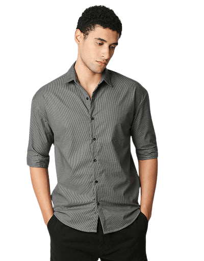 Hemsters | Hemsters Men Solid Casual Grey Shirt 0