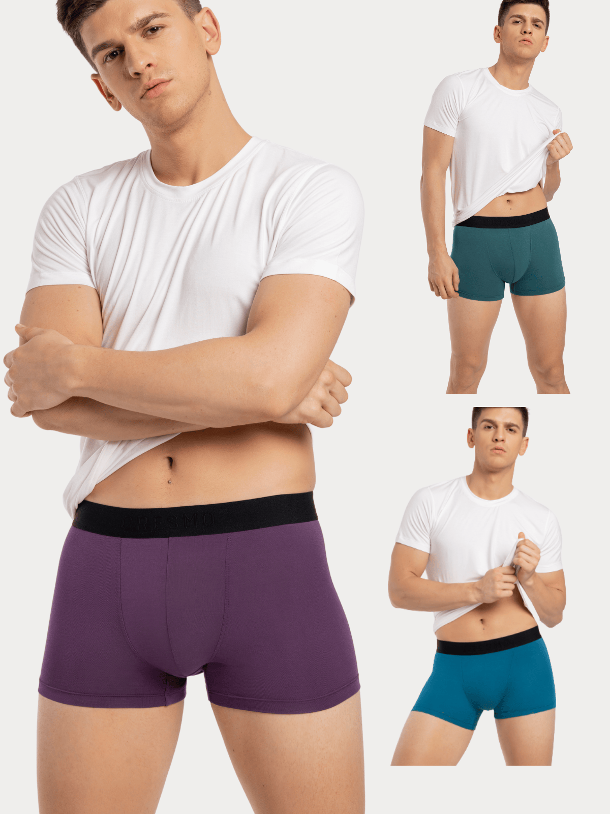 CRESMO Men's Anti-Microbial Micro Modal Underwear Breathable Ultra Soft Trunk (Pack of 3)