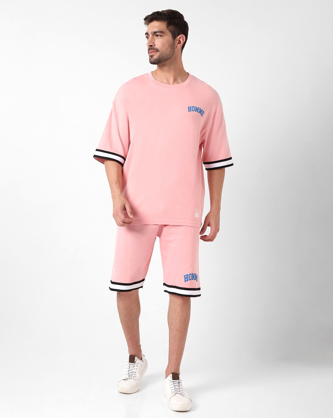 7 Shores Clothing | Baby Pink Homme Drop Shoulder Co-ords