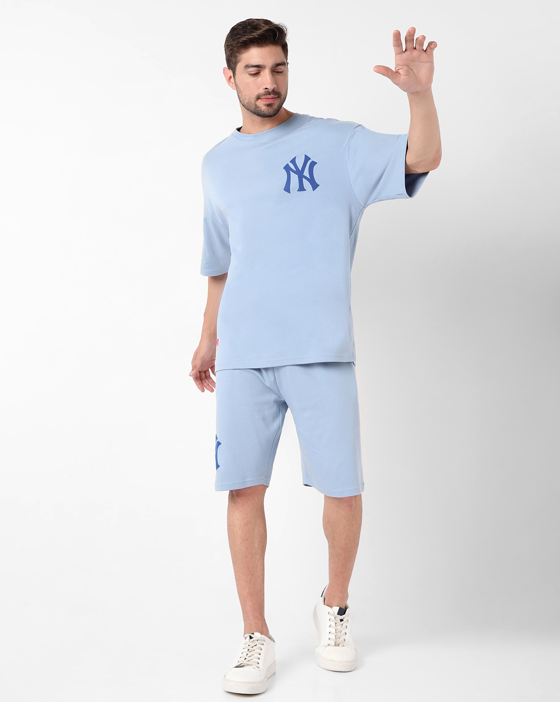 7 Shores Clothing | Sky Blue NY Drop Shoulder Basketball Co-ords