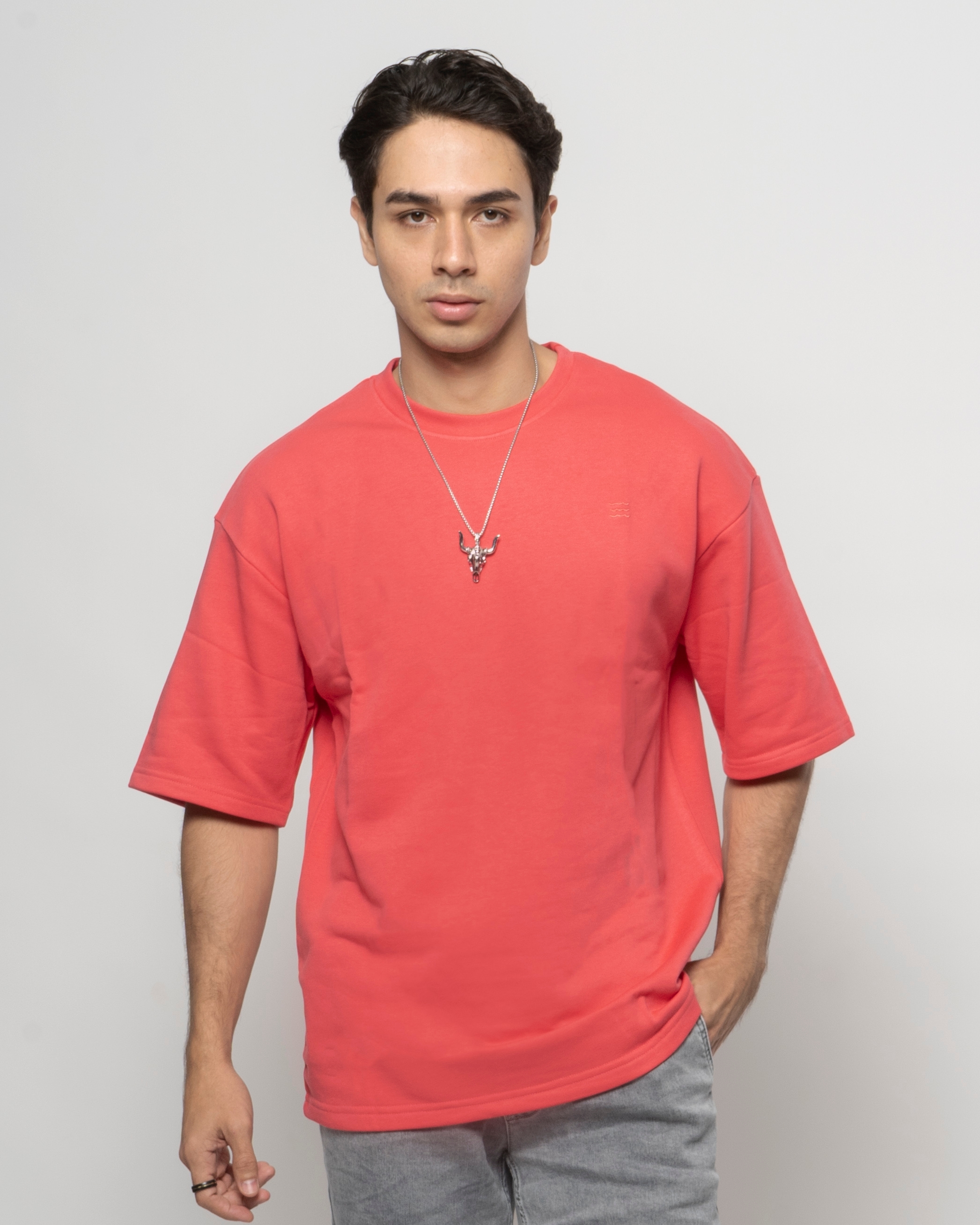 7 Shores Clothing | Tart Red Waves Drop Shoulder T-Shirt