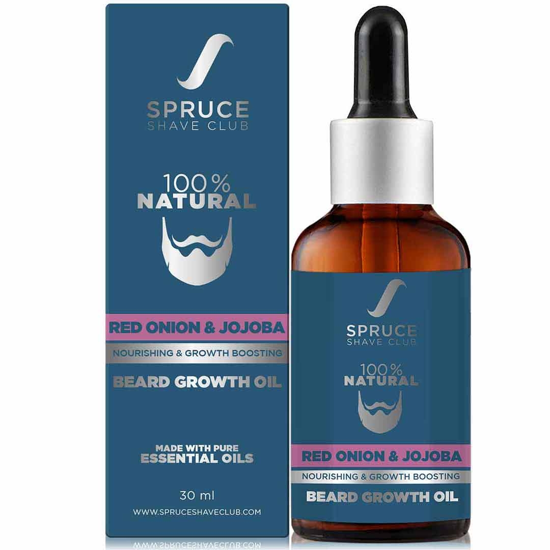 Spruce Shave Club | Spruce Shave Club Advanced Beard Growth Oil For Men | 100% Natural | Red Onion & Jojoba
