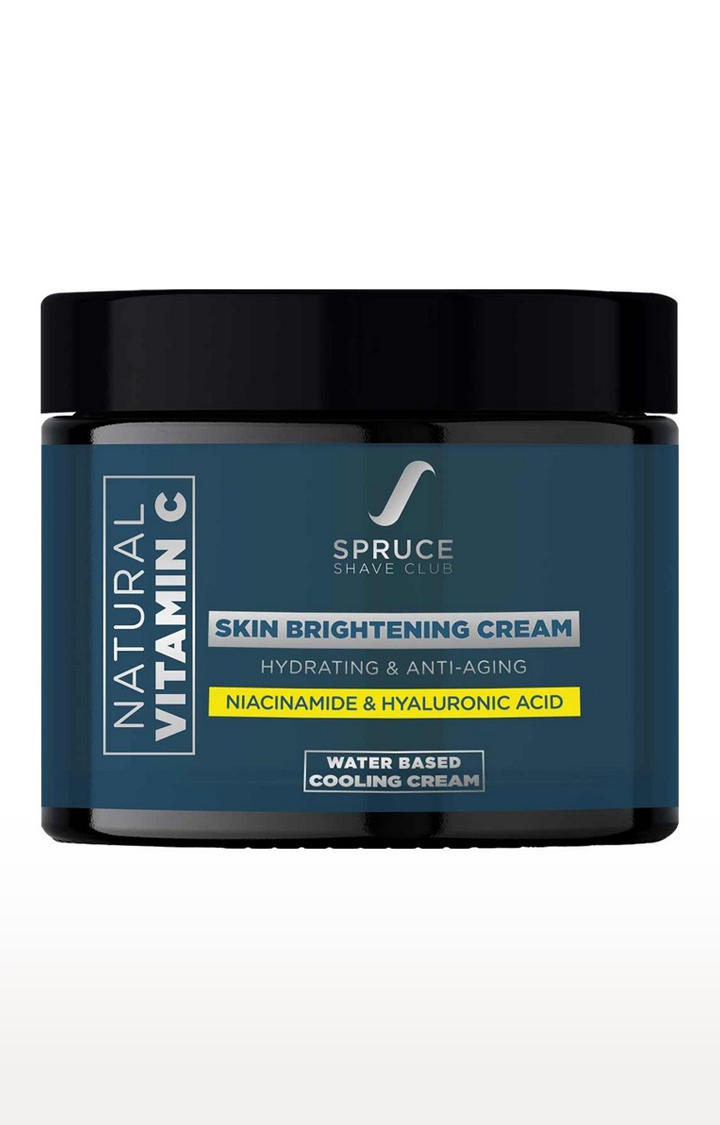 Spruce Shave Club | Spruce Shave Club Vitamin C Face Cream with 1% Hyaluronic Acid & Niacinamide for Brighter Skin | Lightweight, Non Greasy & Non Oily