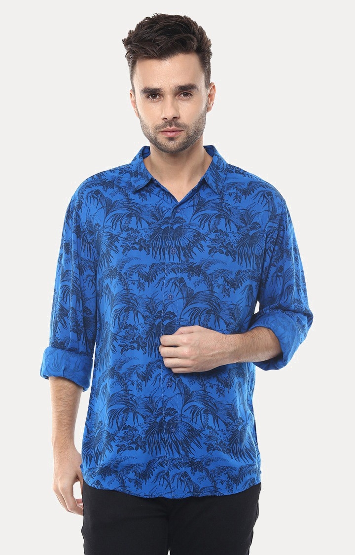 Spykar Blue Cotton Casual Shirt