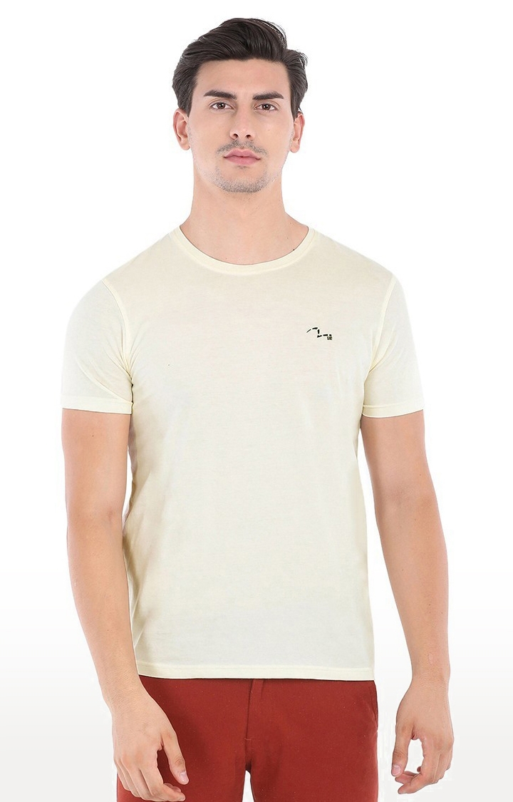 Spykar | Spykar Yellow Solid Slim Fit T-Shirt