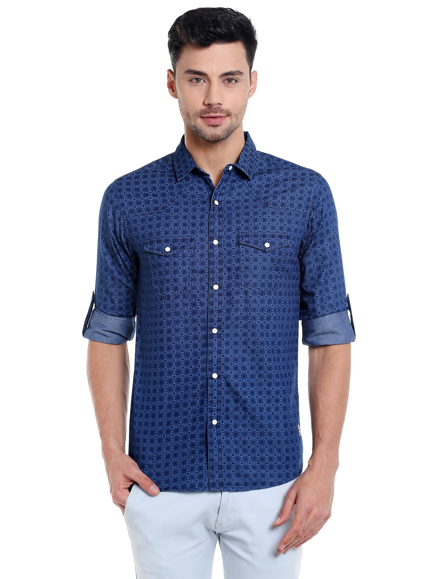 Spykar | spykar Blue Cotton Casual Shirt