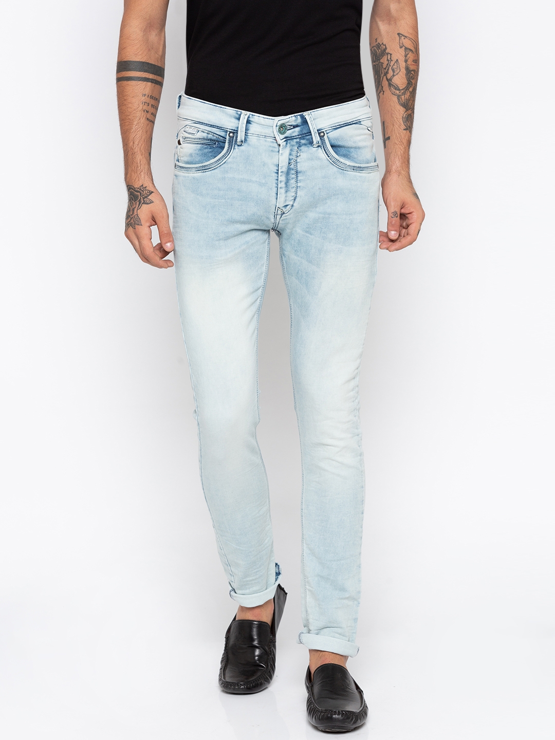 SPYKAR | Spykar Light Blue Solid Skinny Fit Jeans