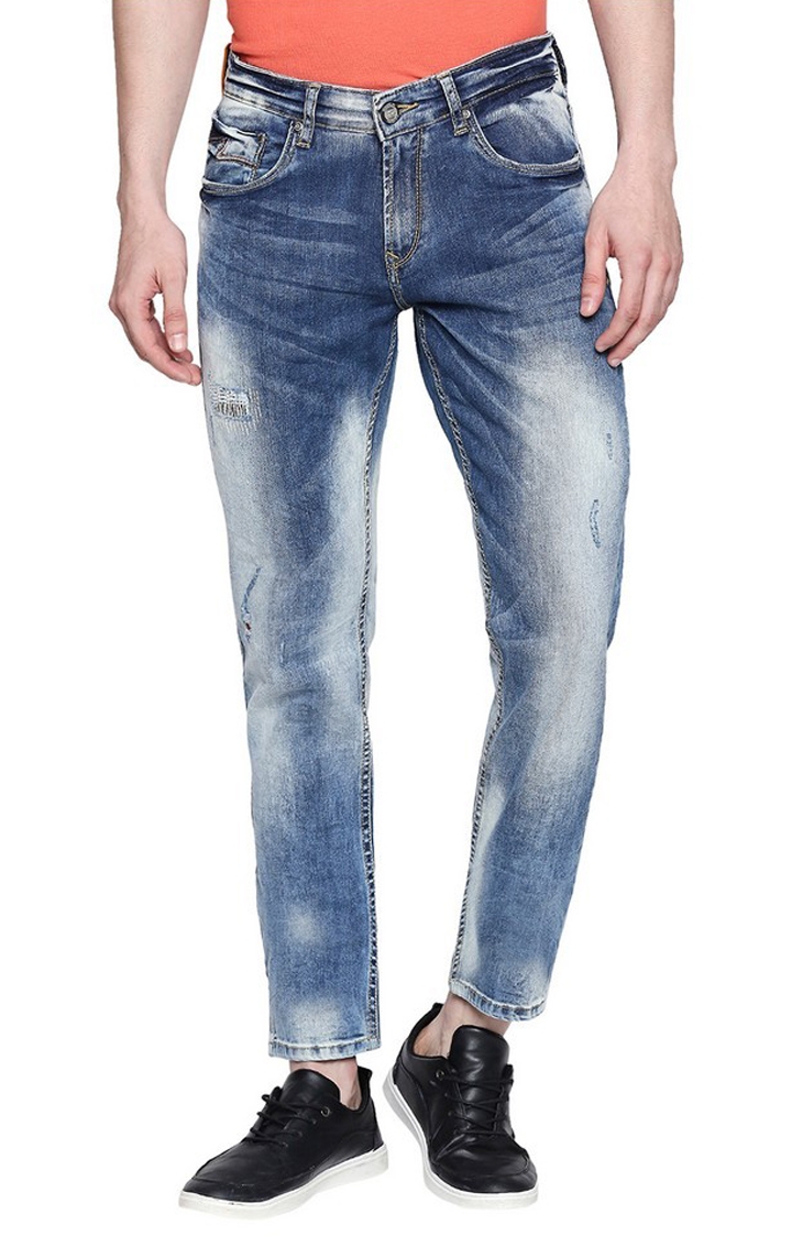 Spykar | Spykar Blue Cotton Slim Fit Jeans For Men