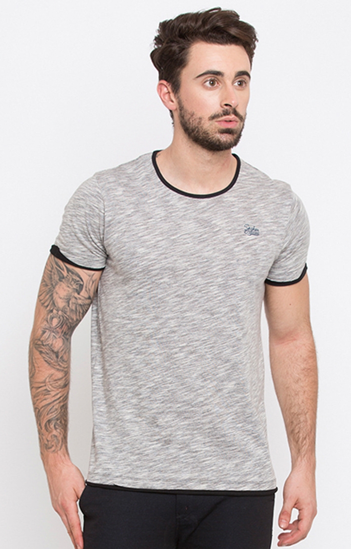 Spykar | Spykar Grey Melange Slim Fit T-Shirt