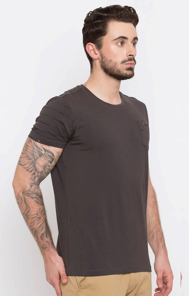 Spykar | Spykar Khaki Solid T-Shirt