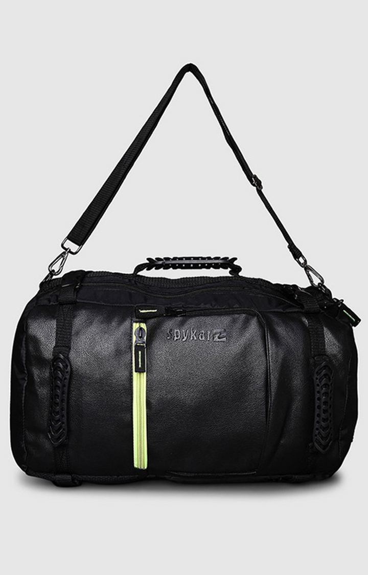 Spykar | Spykar Black Solid Leather Laptop Backpack