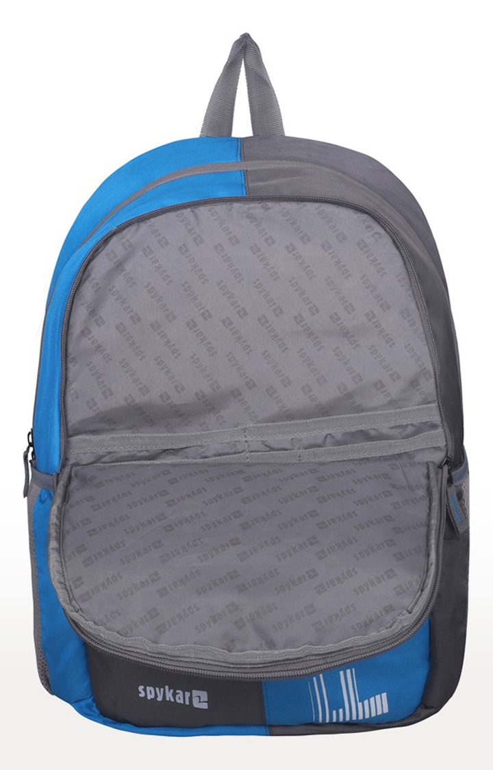 spykar | Spykar Grey And Blue Printed Backpack 3