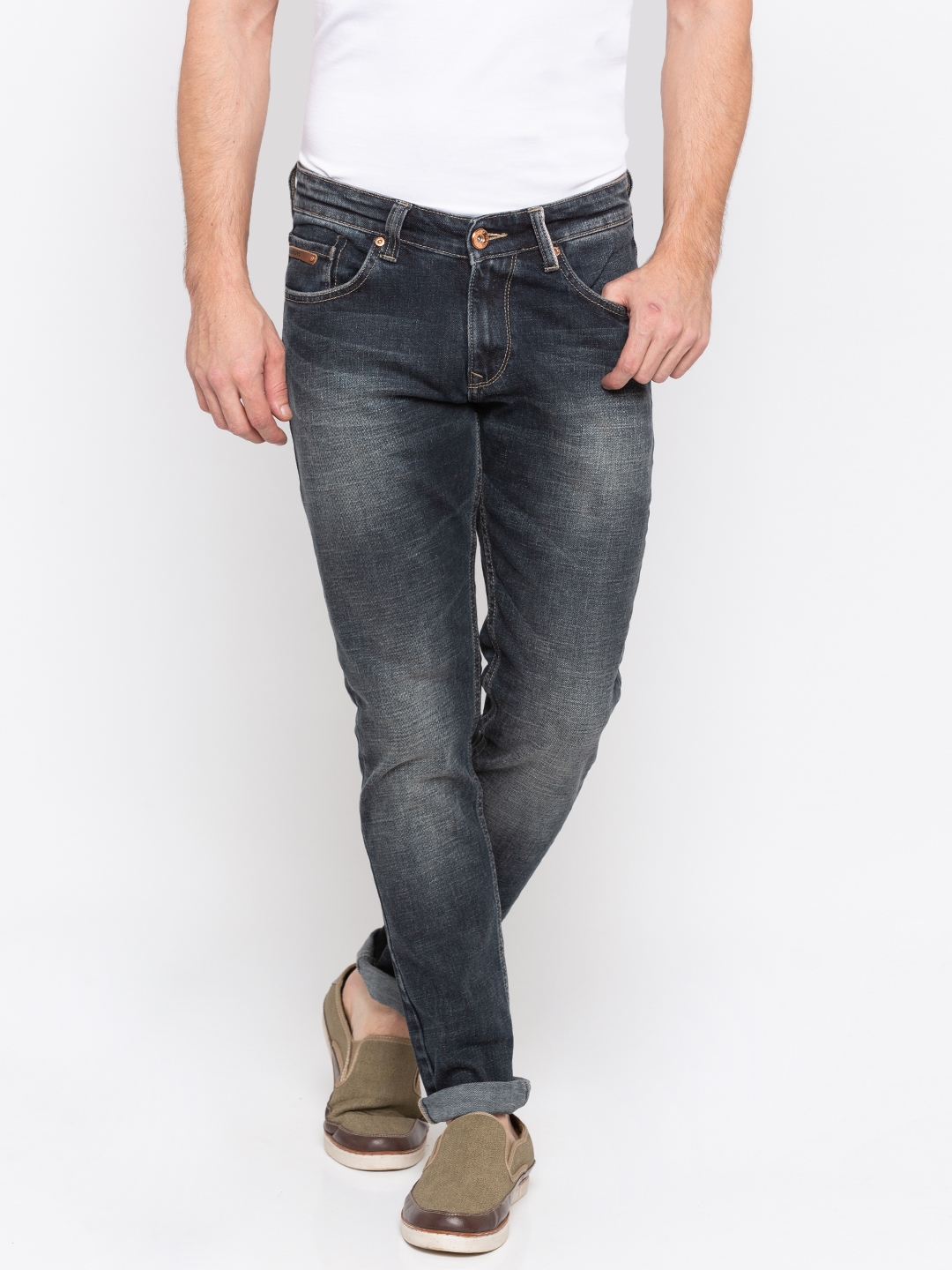 Spykar | Spykar Grey Solid Skinny Fit Jeans