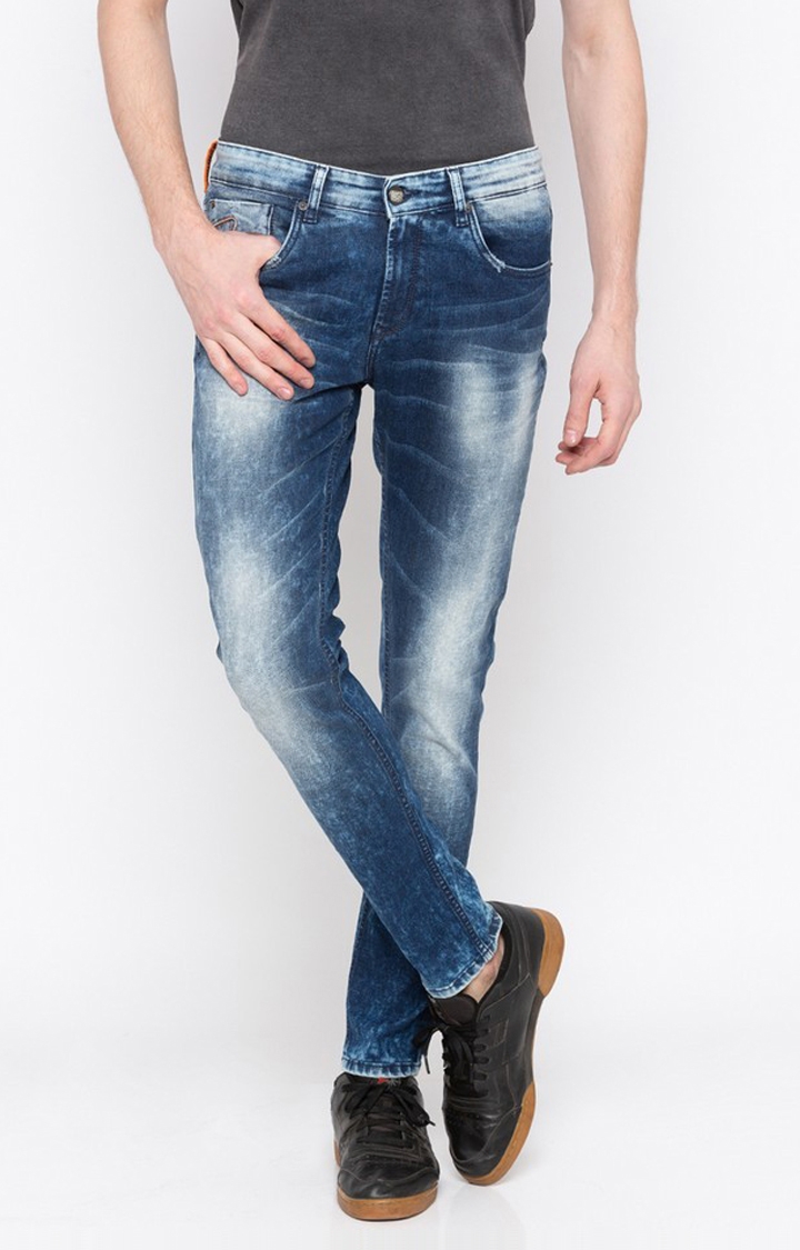 Spykar | Spykar Dark Blue Solid Skinny Fit Jeans