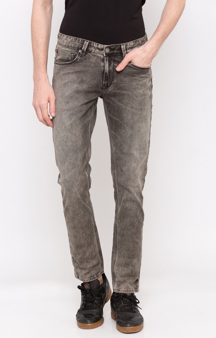 Spykar | Spykar Grey Solid Skinny Fit Jeans