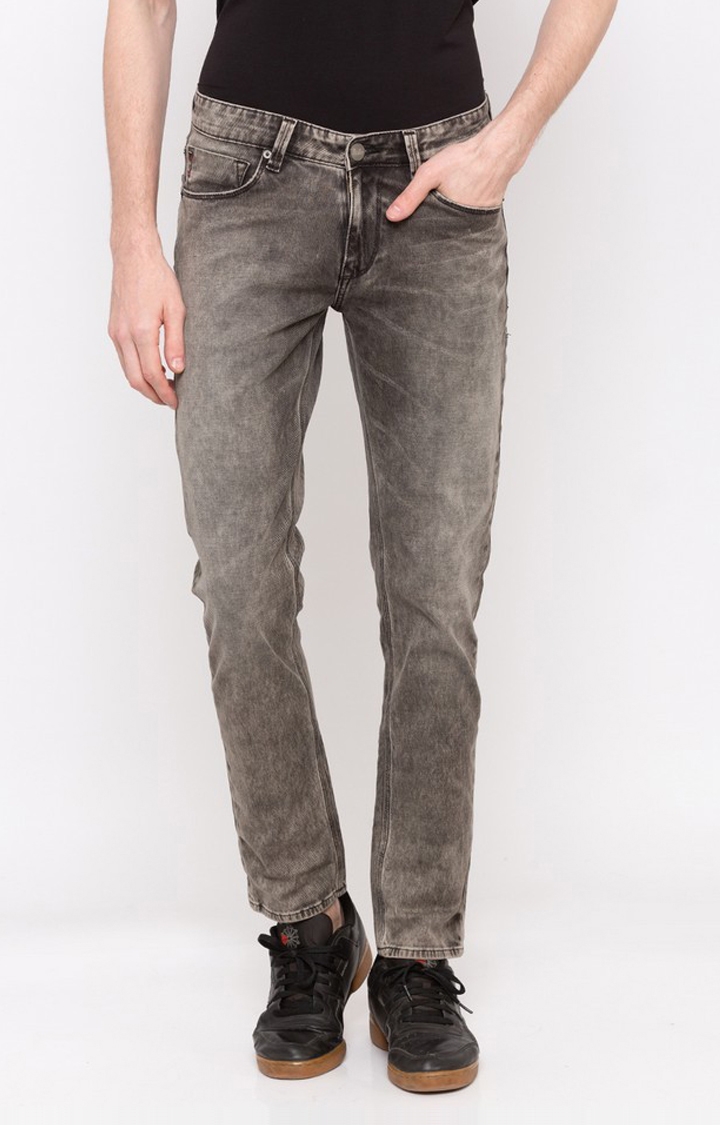 Spykar | Spykar Grey Solid Straight Fit Jeans