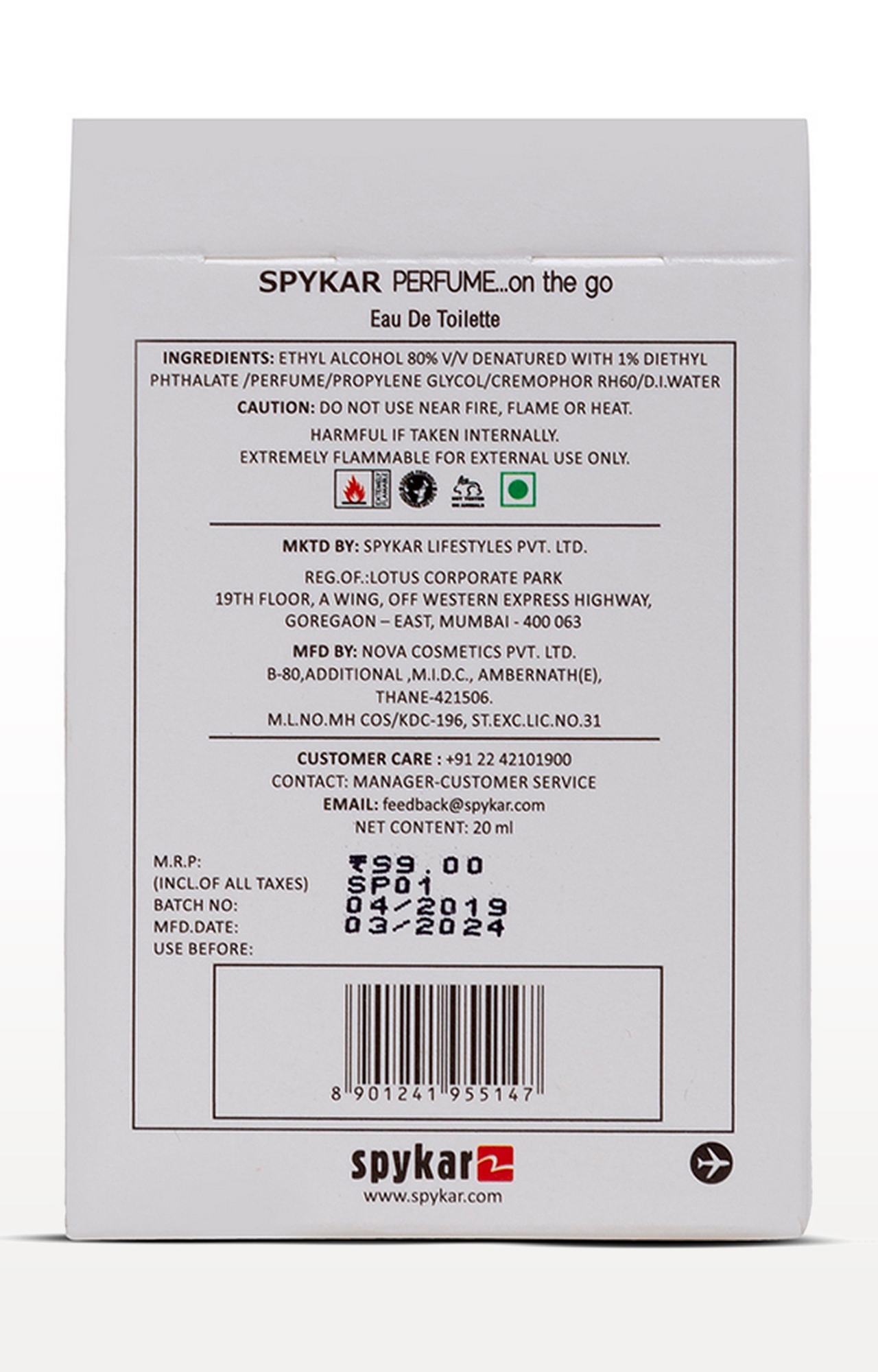 spykar | Spykar White Purist Pocket Perfume (20 ml) 5