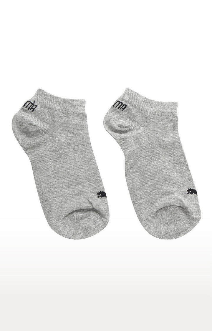 Puma | Grey, White and Black Solid Sneaker Socks