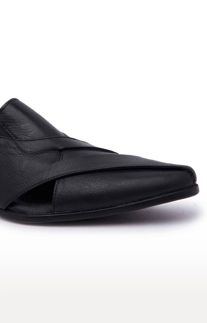 Men's Black Leather Formal Slip-ons