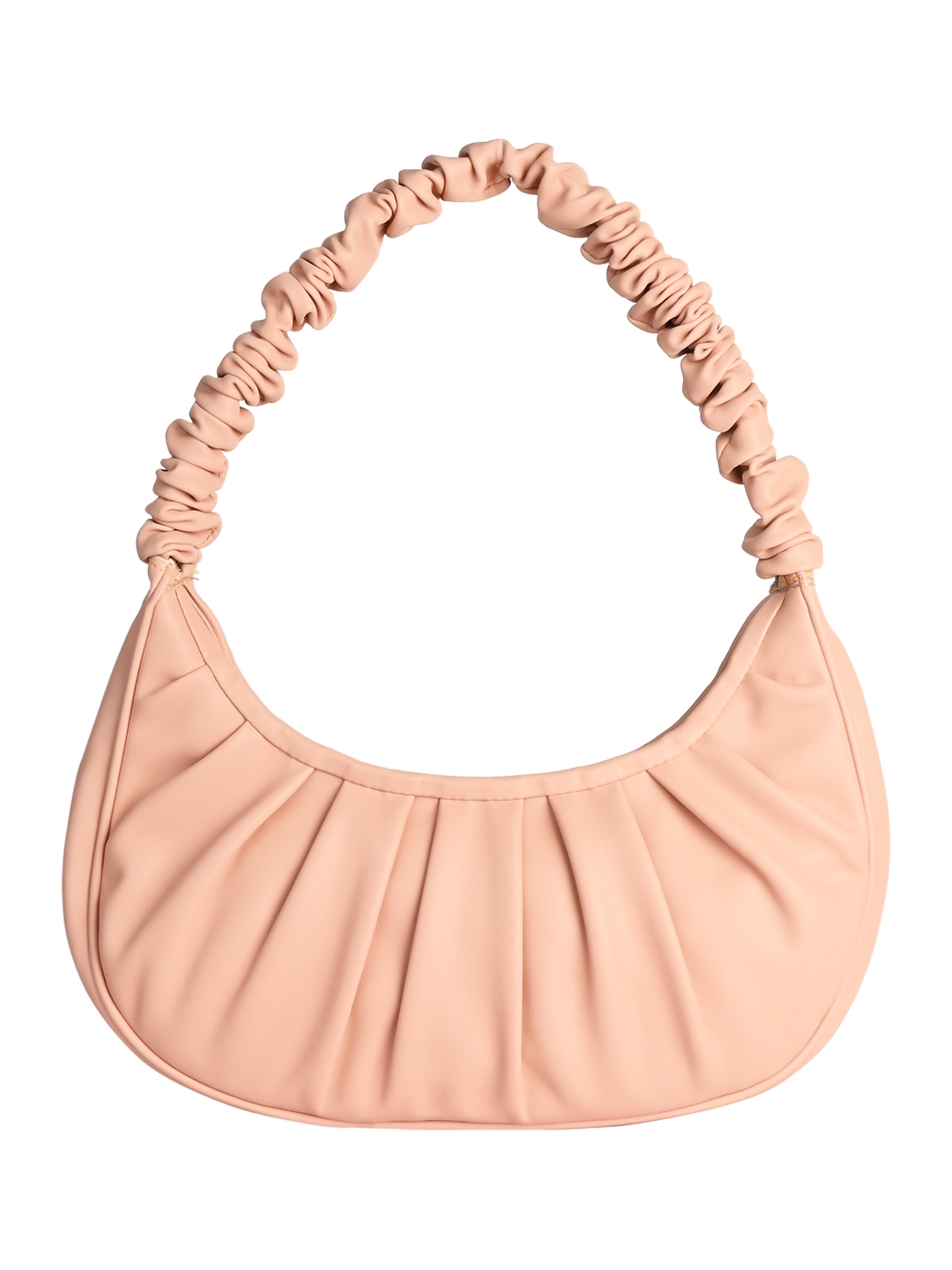 Rocia Pink Ruffled Handle Shoulder Bag