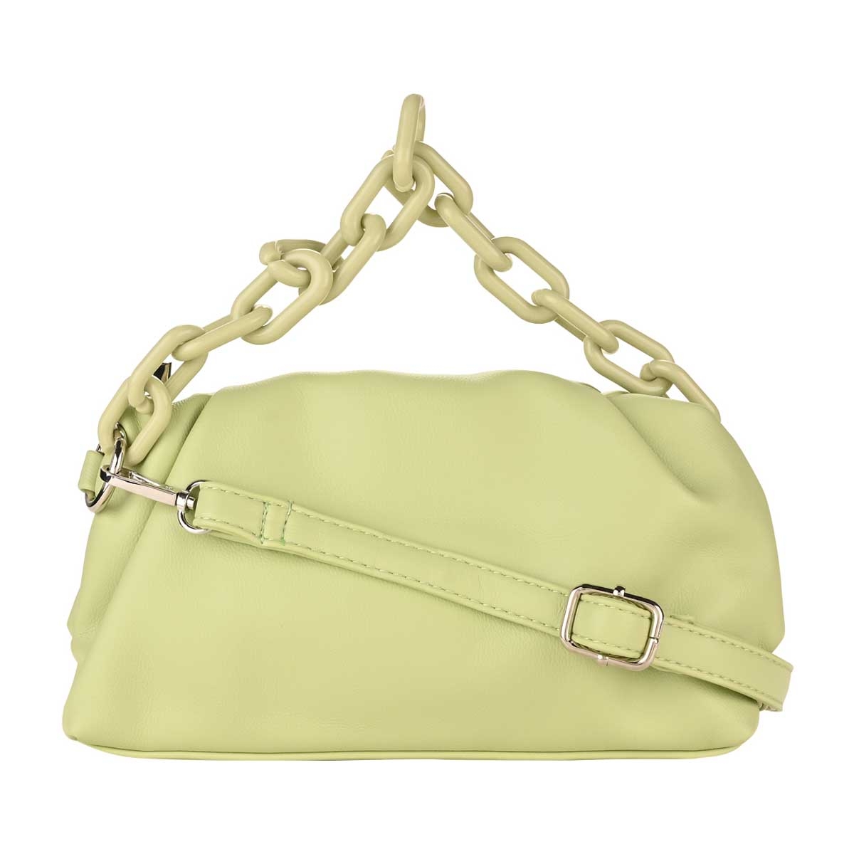 Rocia | Rocia Green Chain Handle Solid Handheld Bag