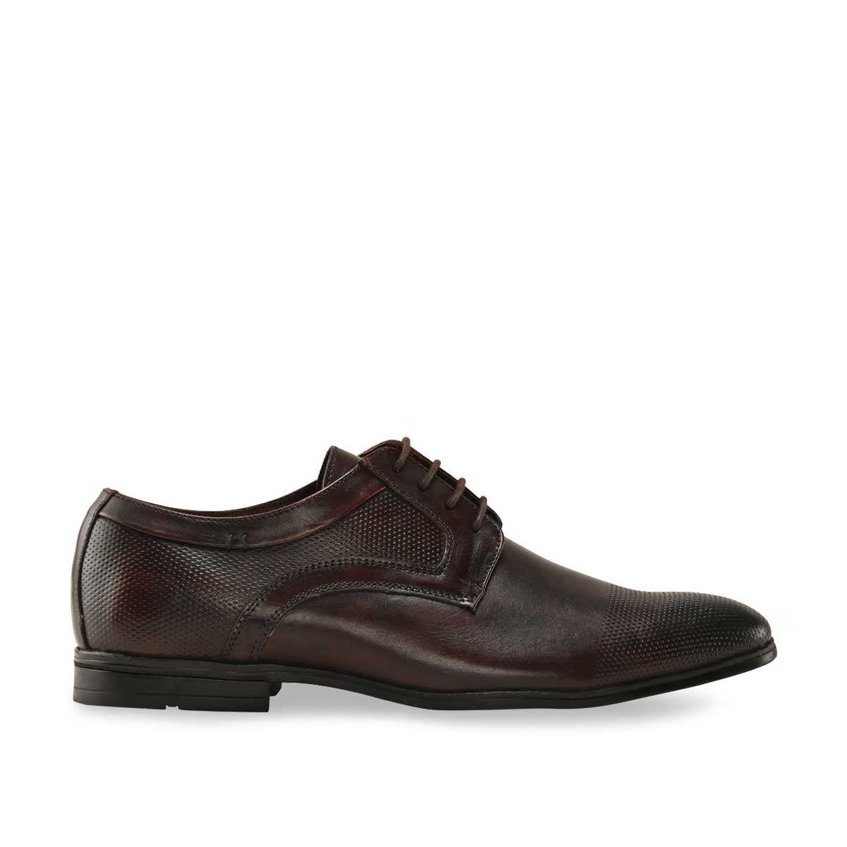 Imperio | Imperio Mens Brown Formal Textured Leather Lace Up Shoes