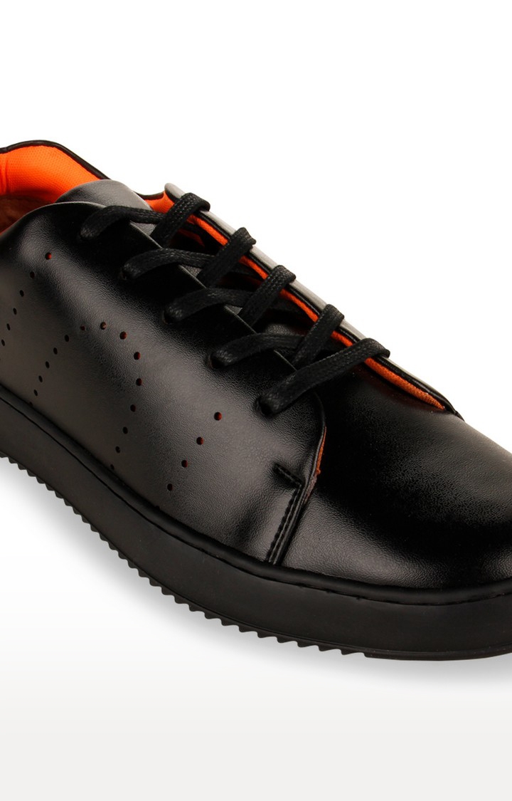 Men's Black Synthetic Sneakers