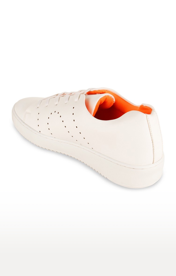 Men's White Synthetic Sneakers