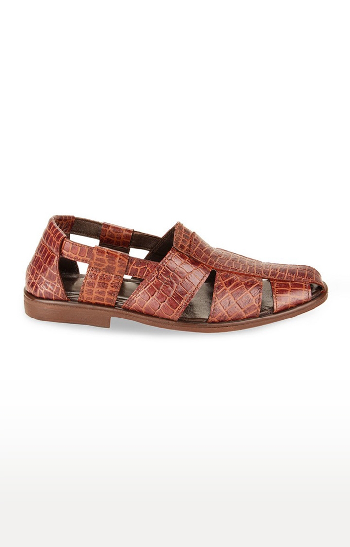 Men's Brown Leather Ethnic Sandals