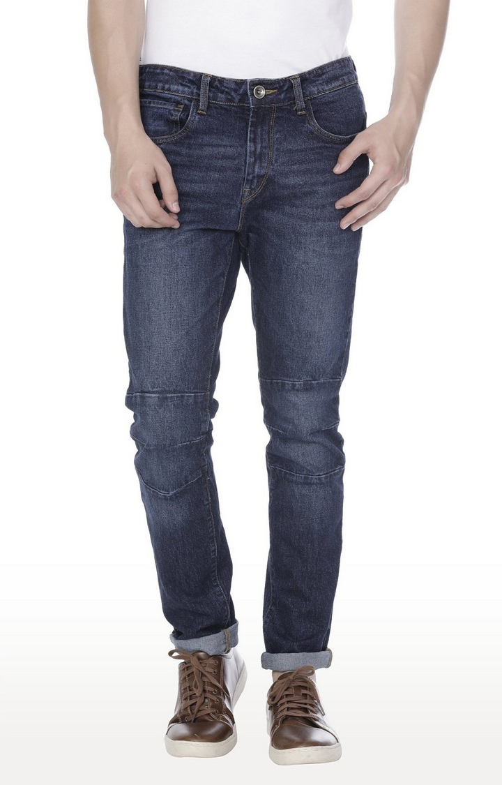 Voi Jeans | Blue Cotton Blend Slim Jeans for Men