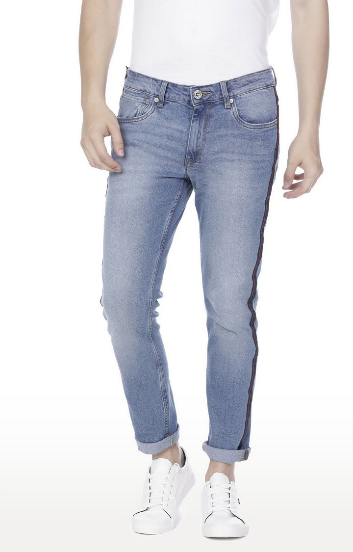 Voi Jeans | Blue Cotton Blend Slim Jeans for Men