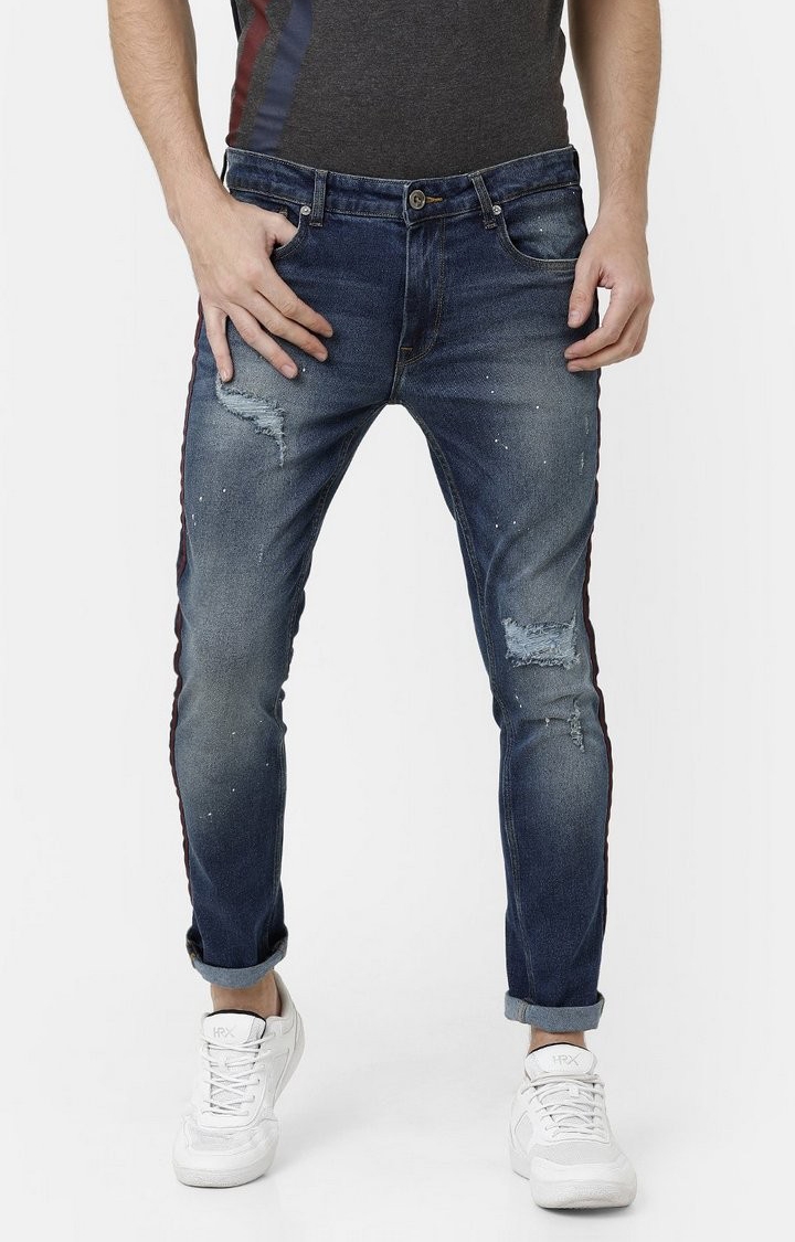 Voi Jeans | Blue Ripped Jeans For Men