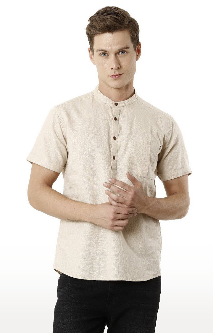 Voi Jeans | Beige Casual Shirts For Men