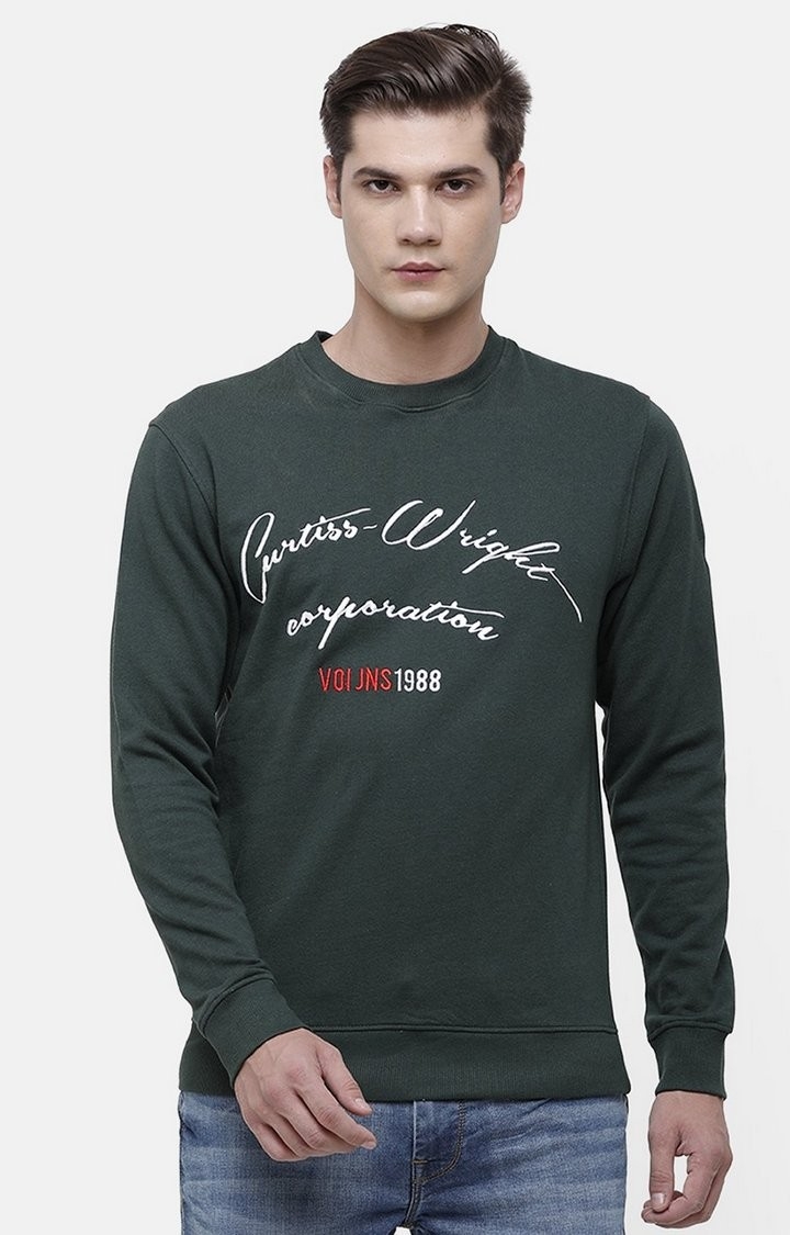 Voi Jeans | Dark Green Sweatshirt For Men