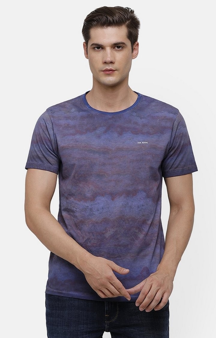 Voi Jeans | Purple And Blue T-shirt For Men