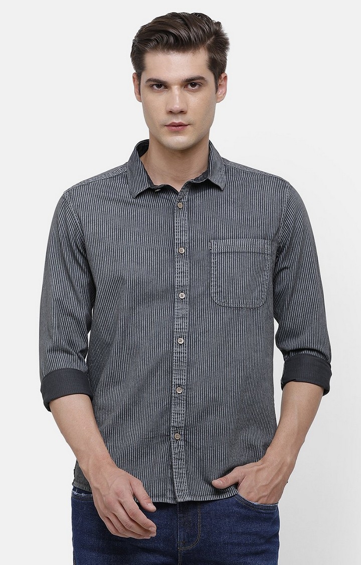 Voi Jeans | Grey Casual Shirt For Men