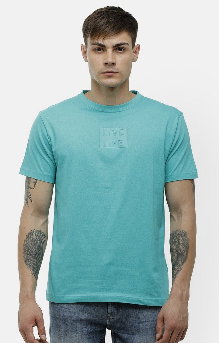 Voi Jeans | Aqua Green T-Shirt For Men