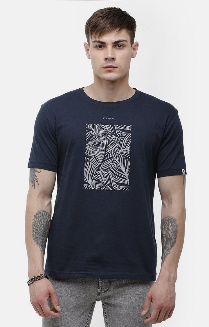 Voi Jeans | Navy Blue T-Shirt For Men