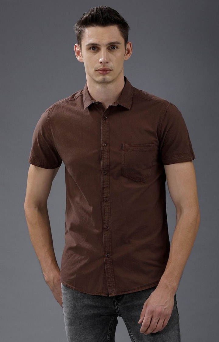 Voi Jeans | Men's Brown Casual Shirt For Men