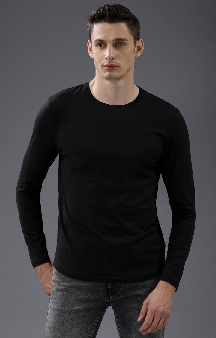 Voi Jeans | Men's Black Casual T-Shirt ( VOSSW008 )