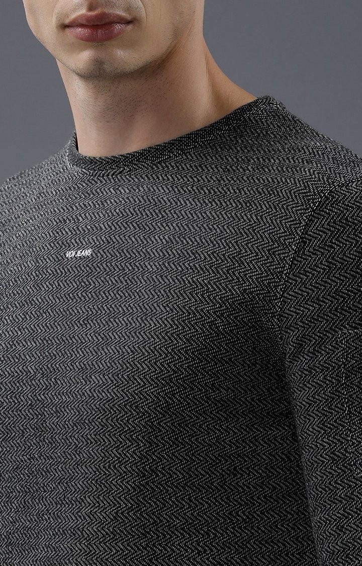Men's Black Casual Sweatshirt For Men