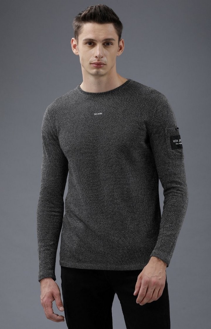 Voi Jeans | Men's Black Casual Sweatshirt For Men