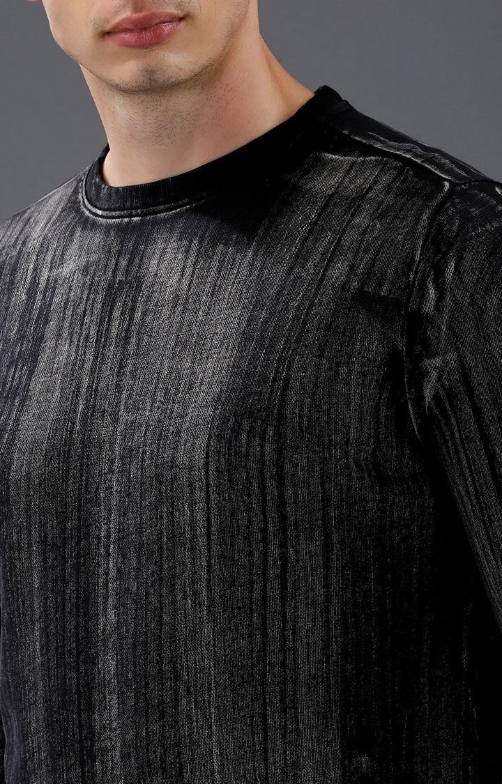 Men's Black Casual Sweatshirt For Men