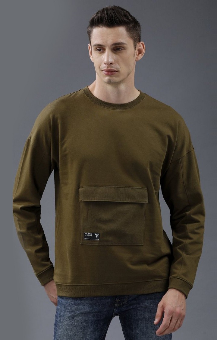 Voi Jeans | Men's Olive Casual Sweatshirt